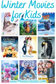 the movie poster for winter movies for kids