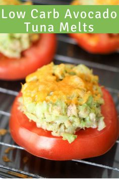 an image of some food that is on top of a tomato and broccoli