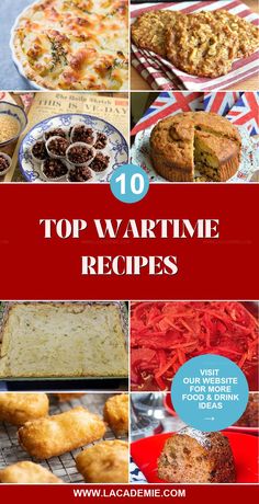 the top 10 wartime recipes in this postcard collage are delicious and easy to make