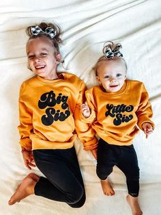 These beautiful Brother & Sister Sweatshirts are the perfect Siblings Outfit. The perfect addition to every Siblings Wardrobe. Ideal for special occasions, Photo shoot, Birthday Parties or Everyday wear. Please note: Items need to be added to basket separately to receive the set. Unisex. They are made from light cotton babyterry fabric. Perfect for matching your family this season. DTG Pigment Print - can be washed with warm water and can be ironed with care. Durable Print. Size: 3m - 8 years **Made to order (Processing time: approx. 5-7 working days (Please check our Shop announcements, as the current processing time might fluctuate). Browse more Products in our shop: www. Etsy.com/TinyTotsKids Yellow Letter Print Long Sleeve Sweater, Yellow Long Sleeve Sweater With Letter Print, Cute Yellow Sweatshirt For Fall, Cute Yellow Long Sleeve Sweatshirt, Family Matching Long Sleeve Winter Sweater, Family Matching Long Sleeve Winter Tops, Family Matching Crew Neck Winter Sweater, Matching Cotton Sweatshirt For Fall, Cute Yellow Crew Neck Sweatshirt