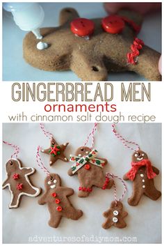 homemade gingerbread men ornaments with cinnamon salt dough recipe for christmas ornament cookies