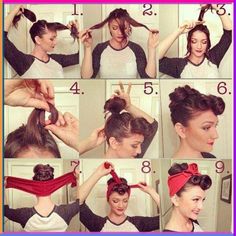 Here are just a few tips for hair care based on hair type 😉 Cabelo Pin Up, 50s Hairstyles, Rockabilly Hair, Pin Curls, Pin Up Hair, Short Haircut, Rockabilly Fashion, Retro Hairstyles, Vintage Hairstyles