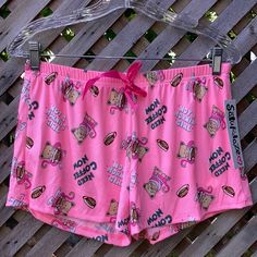 Adorable Design Also Says Need Coffee Now!! Material Is A Poly Spamdex. See Pictures For Designs So Cute! Pink Stretch Shorts For Lounging, Cute Stretch Pajama Shorts, Morning Girl, Tree House Designs, Girly Girl Outfits, Girl Shorts, Need Coffee, House Designs, Girly Girl