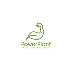 the logo for power plant nutrition and fitness, which is designed to look like a muscular man