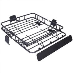 a metal bed frame with two wheels on the bottom and one wheel attached to it