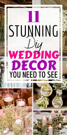 wedding decor with candles and flowers in vases