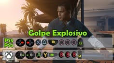 a man standing in front of a computer screen with the words golpe explosive on it