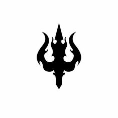 a black and white image of a demon's head on a white background,