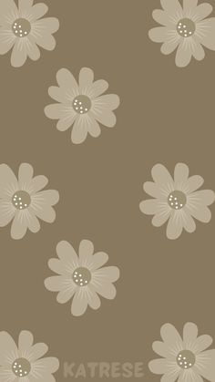 a brown background with white flowers on it