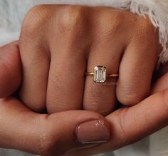 ♥1 Carat Emerald Cut Lab Grown Diamond Solitaire Engagement Ring, 14k Yellow Gold Bezel Set Wedding Ring for Women ♣ It's Not Perfect Until we not heard "It's Perfect".  Design Code : PEBK-96 ♥ All Stone Details Type         : Lab Grown Diamond (CVD/HPHT) Shape        : Emerald Cut Size          : 7*5 mm (Approx) Weight       : 1 Ct   Clarity      : VVS-VS Color        : E-F ♥ Metal Details → Metal type  : Silver, Gold, Platinum → Metal Purity: 925, 10k, 14k, 18k → Metal Tone  : White, Rose, Yel Unique Engagement Rings Rectangle, Engagement Rings Gold And Silver, 1 Carat Emerald Cut Engagement Ring, 1ct Emerald Engagement Ring, Bezel Engagement Ring Emerald, Bezel Emerald Ring, Small Emerald Cut Ring, Small Emerald Cut Engagement Ring, Engagement Ring Bezel