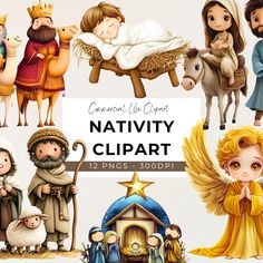 the nativity clipart includes 12 different images