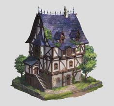 an image of a house that looks like it is in the middle of a game