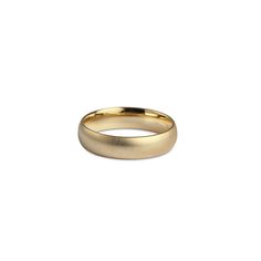 a gold wedding ring on a white background