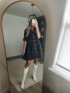 Shop our Influencers' top picks on Amazon Western Outfit Dress, Winter Picture Outfits, Cozy Casual Outfits, Fall Layering Outfits, Summer Denim Dress, Mom Style Fall, Everyday Outfits Fall, Laura Badura, Rodeo Outfit