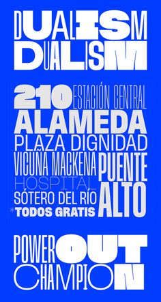 an image of a poster with different font and numbers in blue, white and black