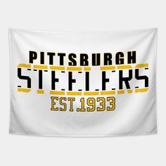 pittsburgh steelers -- Choose from our vast selection of tapestries to match with your desired size to make the perfect custom tapestry. Pick your favorite: Movies, TV Shows, Art, and so much more! Available in small, medium, large. Perfect for decorations in apartments, bedrooms, and dorm rooms. Pittsburgh Steelers, Nfl Football, American Football, Pittsburgh, The North Face Logo, Retail Logos, Nfl, Tv Shows, Football