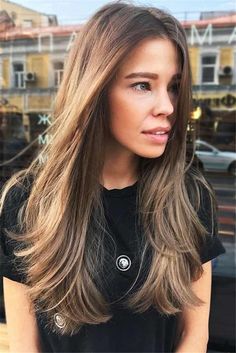 Straight Layers, Blond Rose, Long Straight Layers, Undercut Designs, Natural Hair Salons, Layered Hair With Bangs, Long Haircuts, Long Face Hairstyles, Face Shape Hairstyles