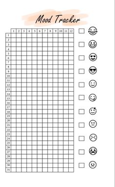 a printable worksheet with smiley faces and the words'mad tracker '