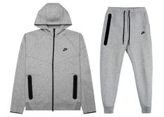 Nike Sportswear Tech Fleece Full-Zip Hoodie & Joggers Set Dark Heather Grey/Black Nike Tech Fleece Outfit Men, Nike Sets, Nike Tech Hoodie, Nike Clothes Mens, Nike Set, Fleece Outfit, Nike Sportswear Tech Fleece, Nike Model, Joggers Set