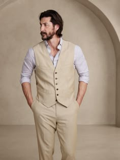 Men Wedding Attire Casual, Garden Tea Party Outfit Men, Courthouse Wedding Men Outfit, Suit Vest Outfits Men, Summer Formal Wedding Guest Attire Men, Men’s Summer Wedding Outfit Casual, Suit Vest Outfits, Casual Wedding Suit, Formal Fits