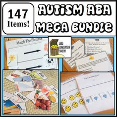 147 (plus a bonus file!) ABA and Autism resources Bundle at a great discount! Perfect if you are starting an ABA clinic or business or just want to stock or spice up your classroom ABA stimulus materials on a small budget! (50% off buying each item individually)Includes:Over 50 ABA resources for ABLLS-R addressing many skills PLUS:Token BoardsInferencesPronounsGamesFeature, Function and ClassVocabularyFlash CardsMatching-many typesIndependent TasksWH QuestionsDrawingLanguage buildingWritingWorksheetsSocial SkillsNumbers/MathStaff Reinforcement CertificatesSequencing GrammarData SheetsVisualsGamesCircle Time ActivitiesReading...... and more! For questions about this Bundle email us at abatreasurechest@aol.comLeave feedback for TPT Credit!  If you have already purchased items in this bundle Aba Clinic, Aba Resources, Token Boards, Vocabulary Flash Cards, Circle Time Activities, Token Board, Wh Questions, Early Intervention, Writing Worksheets