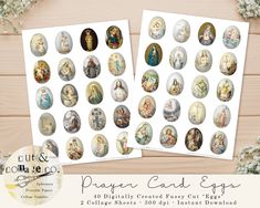 Vintage Prayer Card Eggs 40 Religious Fussy Cuts 2 Printable - Etsy