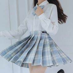 Check out this cute selection of school cosplay costumes. This Kawaii School Girl Blue Plaid JK Skirts are perfect in bringing you a youthful adorable vibes Sailor Jacket, Tartan Pleated Skirt, Bear Sweater, Blue Bear, Your Adorable, Kawaii Fashion Outfits, Cooler Look, Glass Heart, Kawaii Clothes