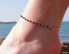 Rose Gold Anklets for Women, Boho Anklets for Women, Dainty Ankle Chain, Ankle Bracelet Boho, Rose Gold Jewelry This Fine Anklet has a 925 sterling silver chain with eleven Spinel gemstones hand spun into chain with a midnight blue hematite stone bead .Spinel is the birthstone for August and the zodiac for Leo. It also has an extension so you can adjust it to fit different shoe styles. I can also customize it to your specific size. So feel free to message me if you need a custom order or if you have any queries. Black Anklet, Ankle Bracelets Boho, Rose Gold Anklet, Gold Schmuck, Silver Anklet, Anklets Boho, Sterling Silver Anklet, Ankle Chain, Gold Anklet