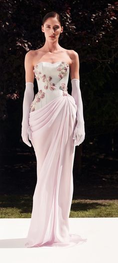 Mexican Gown Evening Dresses, Long Luxury Dress, Floral Embellished Dress, Plumage Dress, Paolo Sebastian Dress, Brocard Dress, Aston Bridal, Ethereal Style, Peach Gown