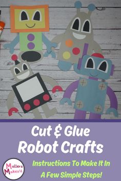 Come make these adorable DIY Robot crafts.  All you need is construction paper, scissors,  and glue.  Easily follow the simple step  by step instructions and you will have an adorable Robot in no time.  These paper crafts are a great activity for  parents and teachers to make with their kiddos.   Great for when you’re learning about Robot!  For more easy DIY crafts visit  MollersMakesIt.com How To Make A Robot, Paper Robot Craft, Batman Coloring, Paper Robot, Kindergarten Craft Activities, Craft Activities For Toddlers, Robot Craft, Batman Coloring Pages