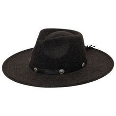 Fedora With Silver Concho Band Adjustable Brown Hat Band With Concho, Brown Brimmed Hat With Concho, Brown Southwestern Hat With Concho, Southwestern Brown Concho Hat, Black Western Fur Felt Fedora, Felt Fedora, Fedora, Women's Accessories, Caps Hats