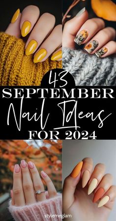 Here are 43 September nail ideas for fall. Get these trendy and popular September nail colors like glazed donut, burnt orange and more. Fall Nails Colors Matte Autumn, First Day Of Fall Nails, Fall Round Nail Designs, Solid Nail Color Ideas Matte, September Nails Dip, Gel Nails For September, Fall Neutral Nails Gel, September October Nails, End Of September Nails