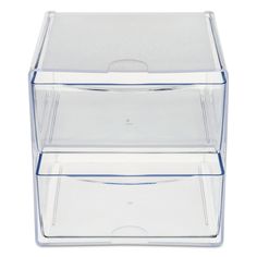 a clear plastic box with two compartments