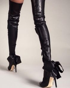 Luxury Chic Knee-high High Heel Boots, Over The Knee Tie Up Boots, Luxury Knee-high Heeled Boots For Party, Modern Luxury Knee-high Boots For Party, Thigh High Boots Wide Leg, Luxury Knee-high Boots For Winter, Luxury Thigh High Boots For Winter, Over The Knees Winter Boots, Luxury Knee-high Party Boots