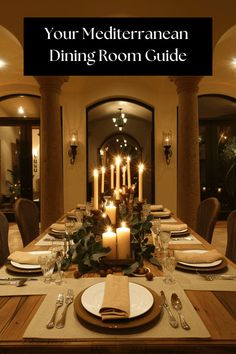 A Mediterranean dining room that embraces natural light, with glass doors leading to an outdoor terrace and a skylight illuminating the space1 Elegant Place Settings, Room Design Inspiration, Elegant Place, Mediterranean Lifestyle