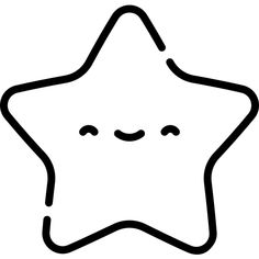 a black and white drawing of a star with a smiling face on it's side