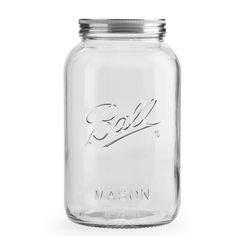 a glass jar with the word mason on it