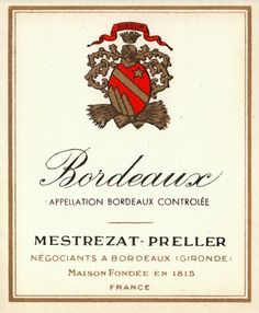 the label for bodeaux, an appellation bordeaux contofee