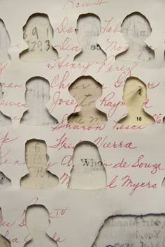 a piece of paper that has been altered to look like many people's heads