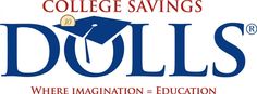 the logo for college savings dolls, where imagination - education is important to children's learning