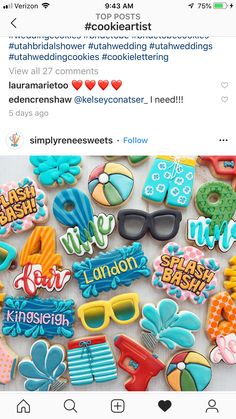 the instagram page is filled with cookies and decorated like different types of things on them