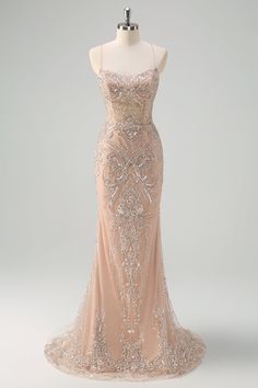 Embellished Evening Gown, Eye Catching Prom Dresses, Prom Dresses Not Basic, 20s Inspired Prom Dress, Sequin Pattern Dress, Champagne Colored Prom Dress, Beaded Champagne Dress, Prom Dresses Great Gatsby Theme, Great Gatsby Dresses Prom