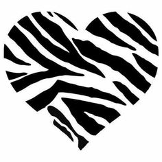 a heart shaped zebra print on a white background