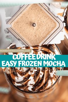 Blended Mocha Coffee Recipe, Frozen Blended Coffee Drinks, Costco Mocha Freeze Recipe, Diy Frozen Coffee Drinks, How To Make A Frozen Coffee, How To Make Blended Coffee At Home, Easy Blended Coffee Drinks, Homemade Frozen Coffee Drinks, Frozen Coffee Drinks Recipes Blenders