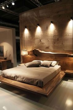 #homedecor, #interiordesign, #homedesign, #decor inspiration Rustic Wood Bed Frame, Rustic Wood Bed, Pallet Bed Frames, Bed Frame Plans, Double Bed Designs, Bed Design Ideas, Minimalist Bed, Bedroom Interior Design Luxury, Pallet Bed