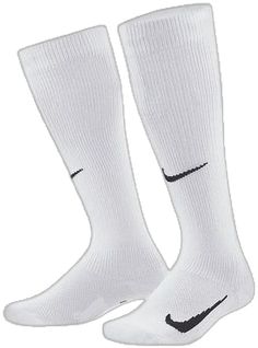 Casual White Breathable Knee-high Socks, Nike White Sports Socks, Comfortable White Socks For Training, Casual White Knee-high Sports Socks, Nike White Sporty Socks, Casual White Nike Socks, Casual White Socks For Sports Events, White Casual Socks For Sports Events, Sporty White Knee-high Socks