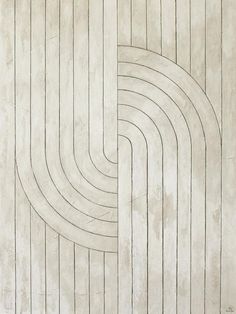 an abstract painting with lines and curves on the side of a wall in grey tones