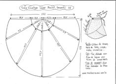 the diagram shows how to make an origami skirt with measurements for each section