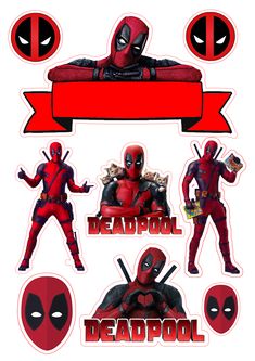 deadpool stickers are displayed on a white background