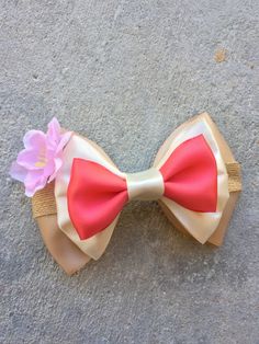 Inspired moana hairbow Polynesian Princess, Disney Hair Bows, Princess Moana, Disney Bows, Disney Hair, Hair Bow Tutorial, Bows Diy Ribbon, Bow Headband Hairstyles, Handmade Hair Bows